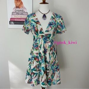 Show Me Your Mumu Ibiza Feather Print Mini Dress